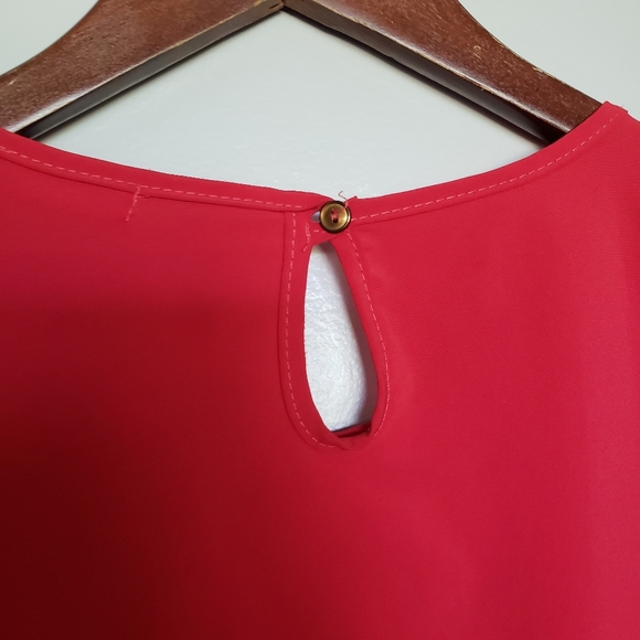 Pomelo Red 3/4 Length Sleeve Flair Out Blouse Size XL - Picture 7 of 10